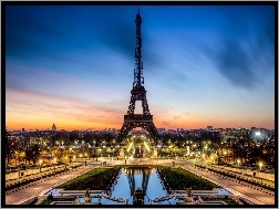 Eiffla, Miasta, Panorama, Paryż, Wieża
